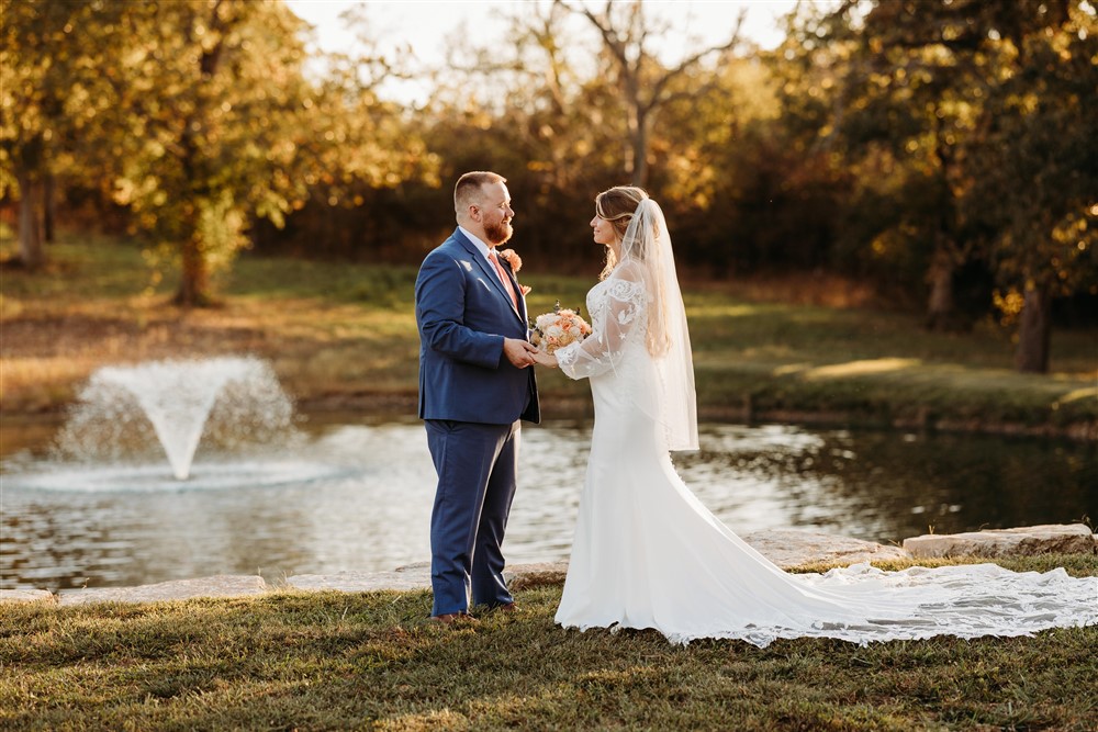 bride and groom private vow reading at Spring Creek Estates