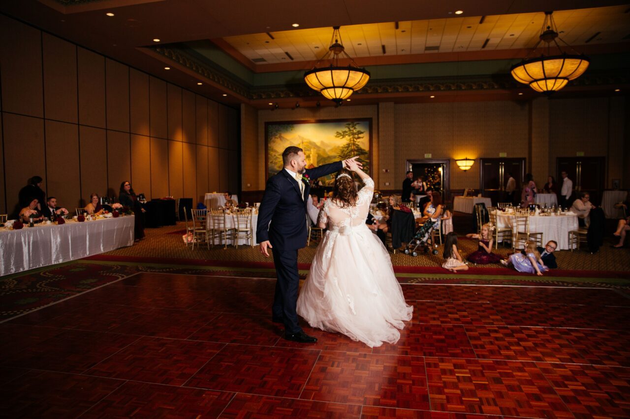 Bride and groom first dance at Chateau on the Lake wedding reception