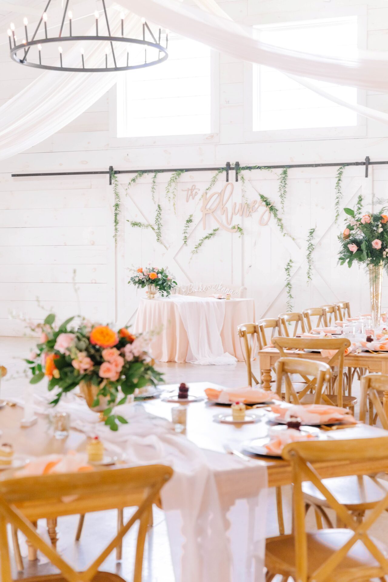 Sparrow Lane Event Space decorated for spring wedding