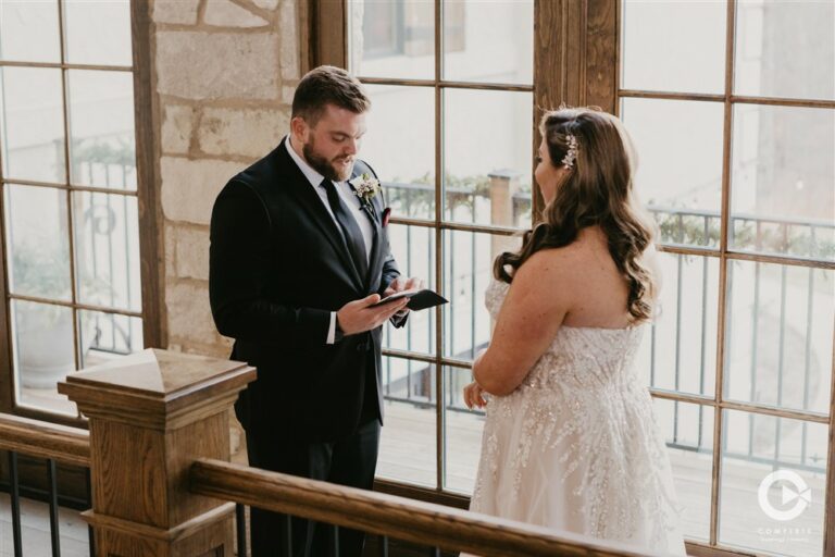 Complete Weddings + Events Photography, bride and groom first look, first look, bride and groom exchanging private vows