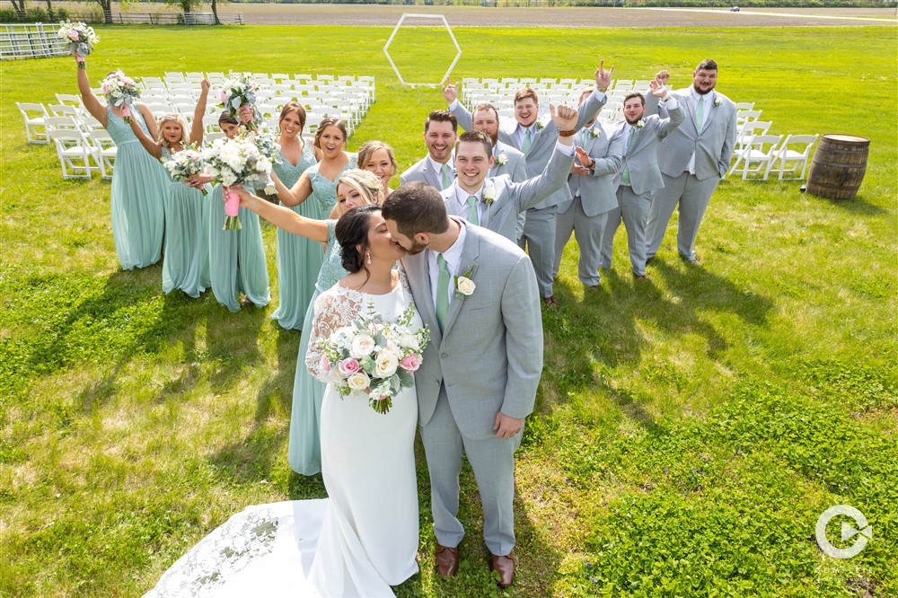 Complete Weddings + Events Photography, Complete Weddings + Events Photographer Will Hahn, Bride, Groom, Bride and Groom Kissing, Wedding Party, Bridesmaids, Groomsmen