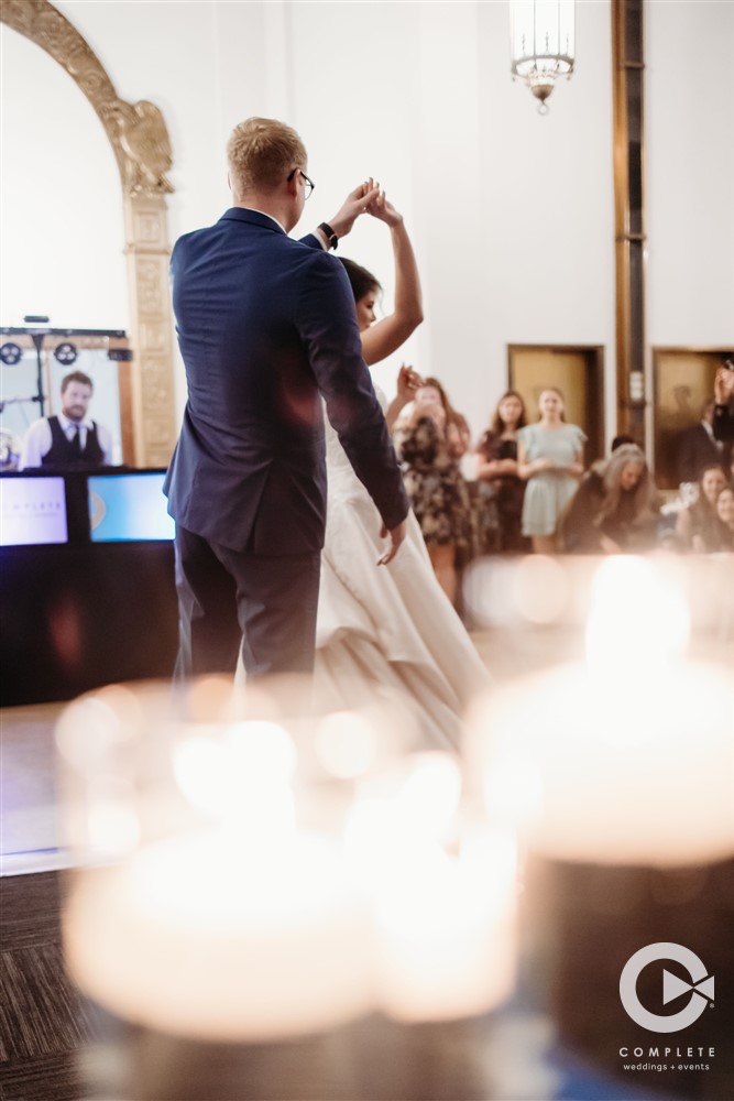 Complete Weddings + Events photography, bride and groom dancing, first dance