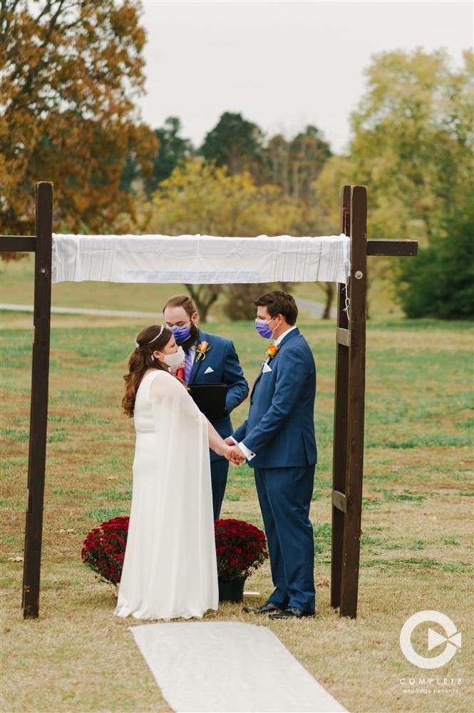 Fall Missouri Outdoor Ceremony with Masks