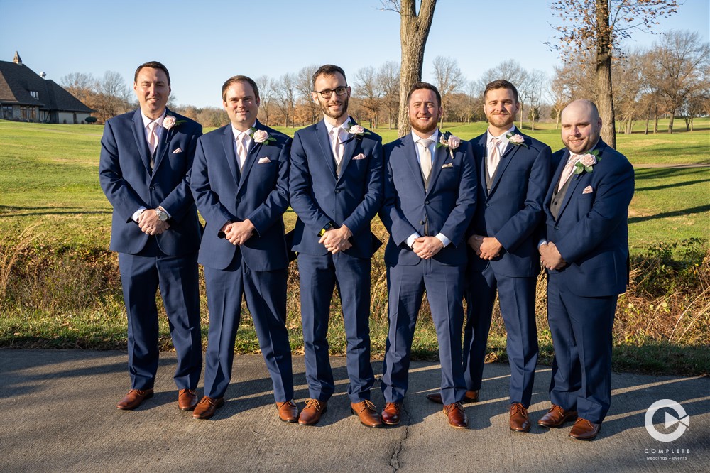 Fox Run Carriage House groomsmen photo before wedding ceremony after getting ready