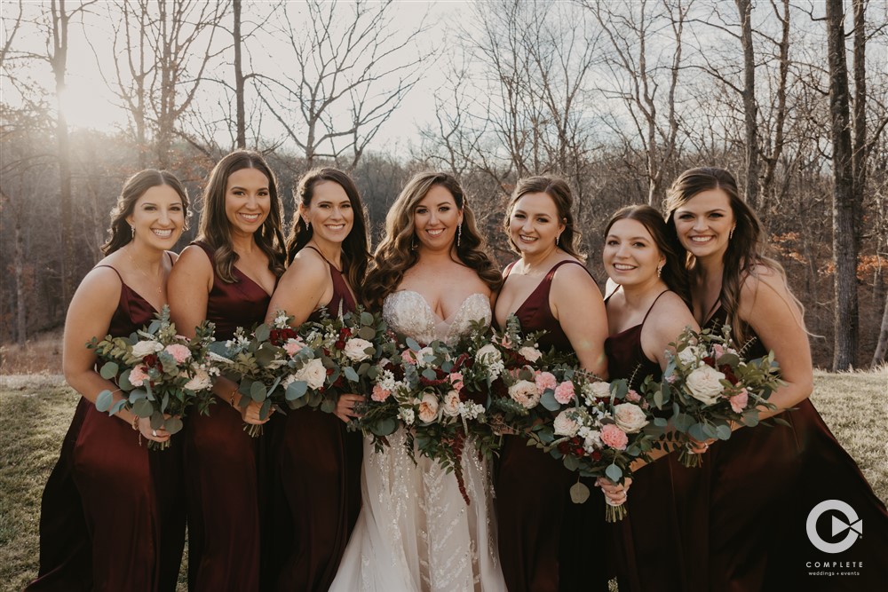 Complete Weddings + Events Photography, Wedding party Photos, bride with bridesmaids