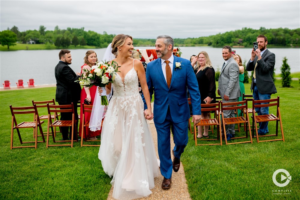 Complete Weddings + Events Photography, Bride, Groom, Bride and Groom walking down aisle