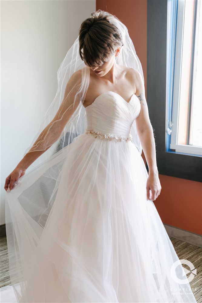 bride in her dress