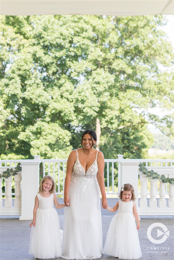 Complete Weddings + Events Photography, Bride with Flower Girls, Outdoor Wedding