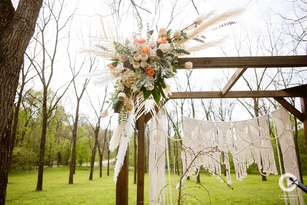 floral arrangement at wedding lost hill lake wedding