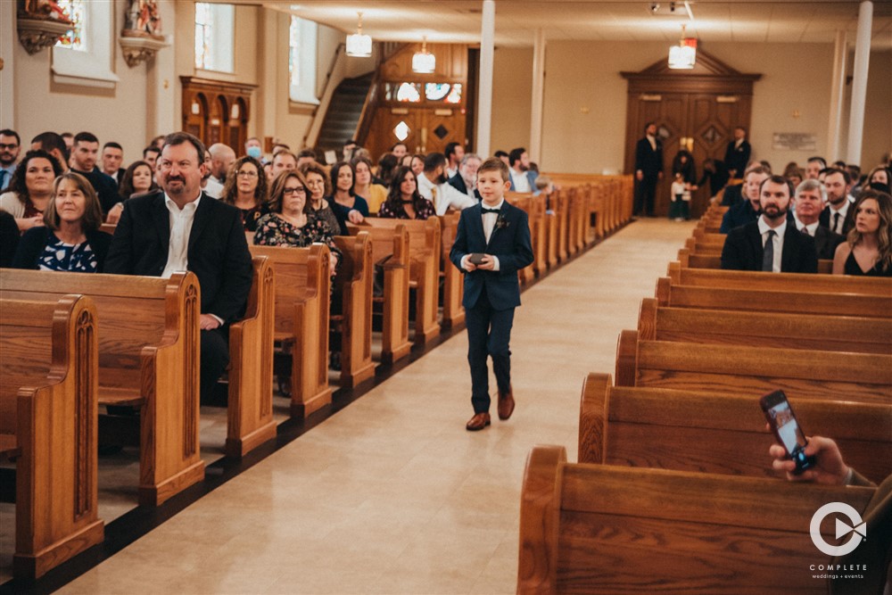 ring bearer, walking down the aisle