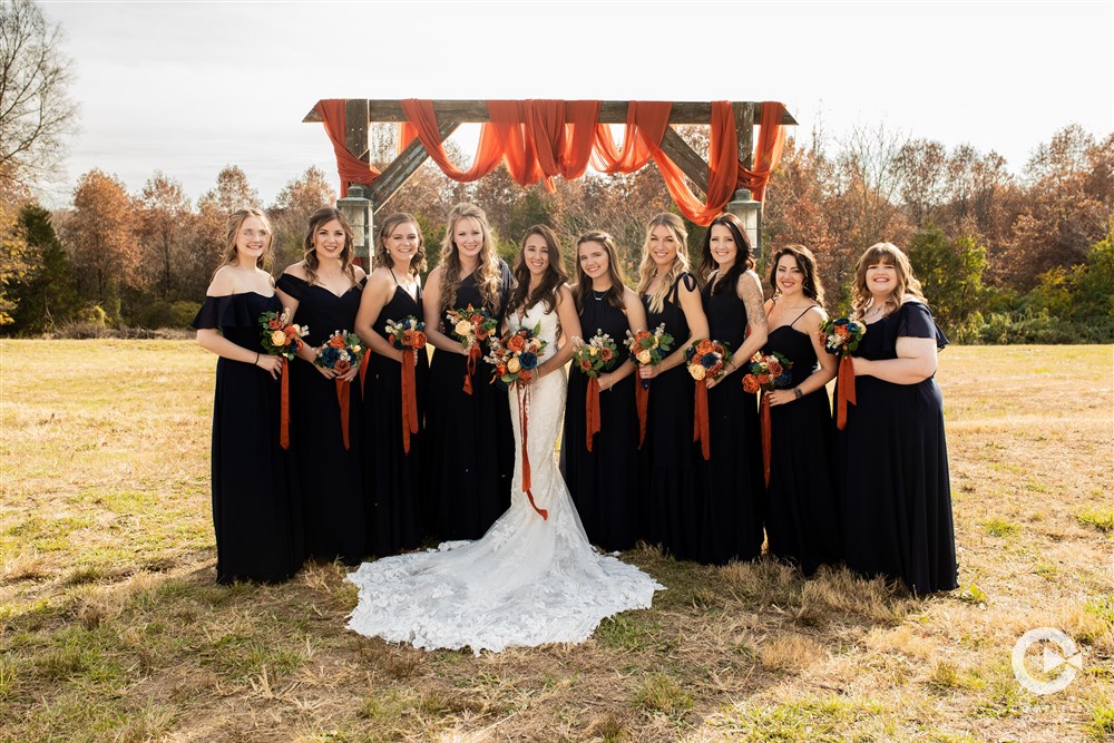 Complete Weddings + Events Photography, Bride with bridesmaids, wedding party