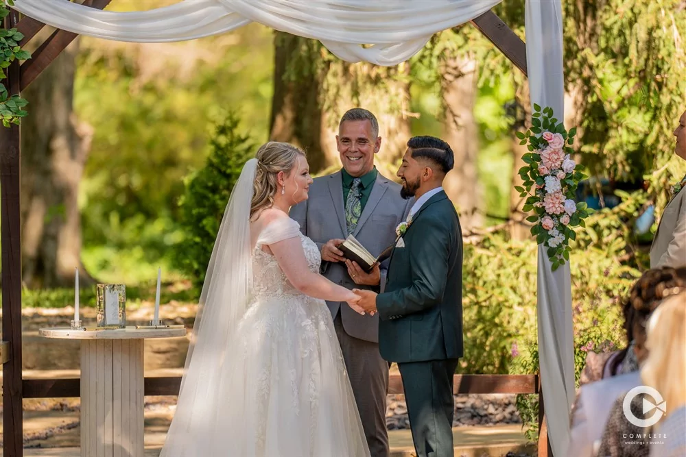 bride and groom during ceremony