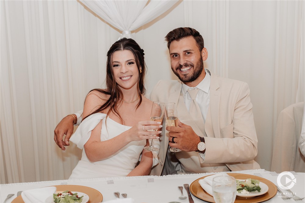 bride and groom toasts