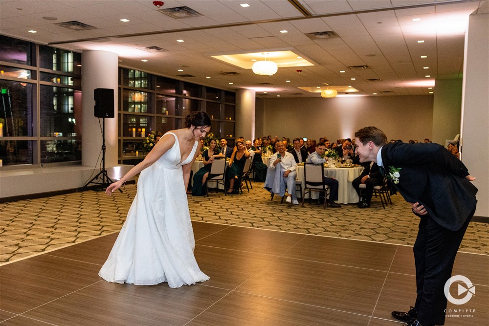 bride and grooms first dance