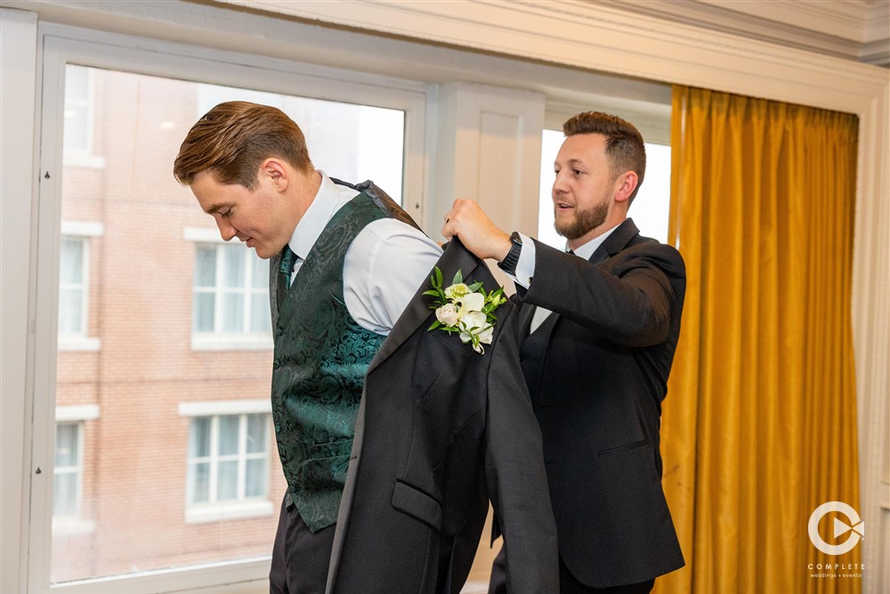 groom getting ready