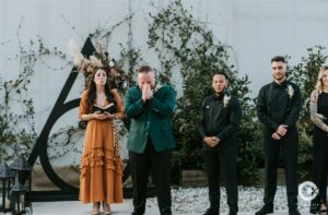 The Edison Barn Harry Potter wedding ceremony.
