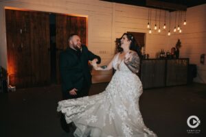 The Edison Barn Harry Potter wedding reception first dance.