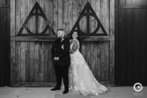 The Edison Barn Harry Potter wedding ceremony photos with Complete Weddings + Events Tampa Bay.