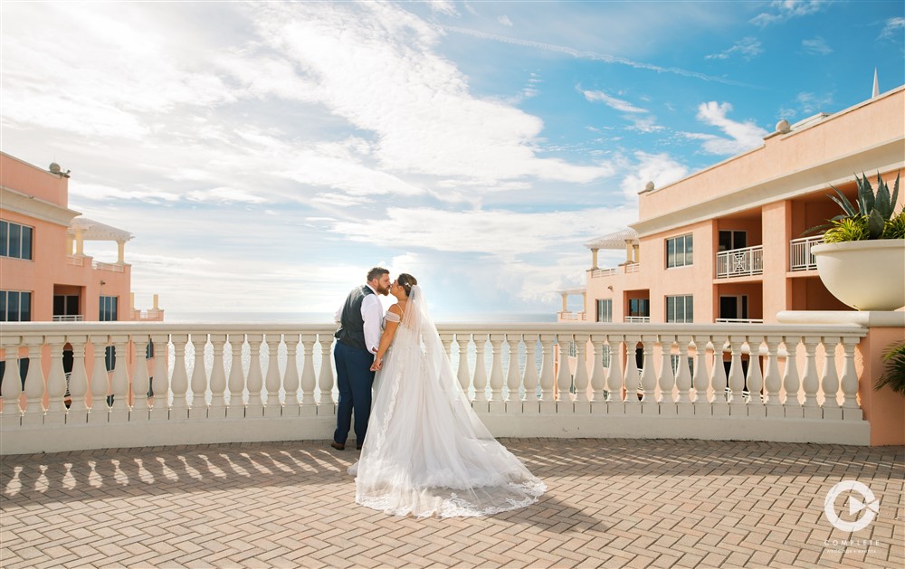 Glam Aloha Hyatt Clearwater Wedding Ceremony on The Sky Terrace