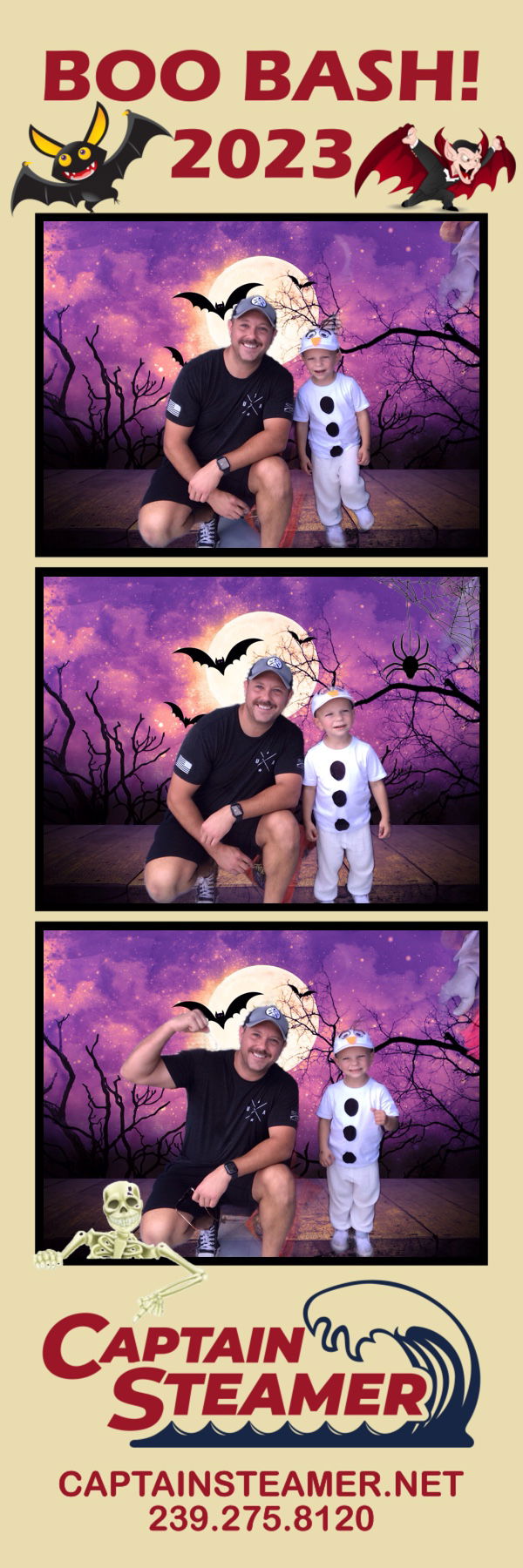 Photo strip from a festive halloween photo booth