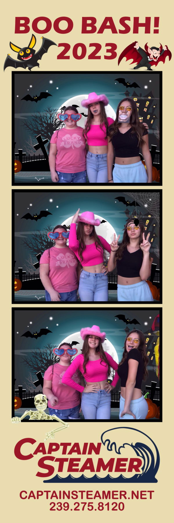 Photo strip from a fun halloween photo booth