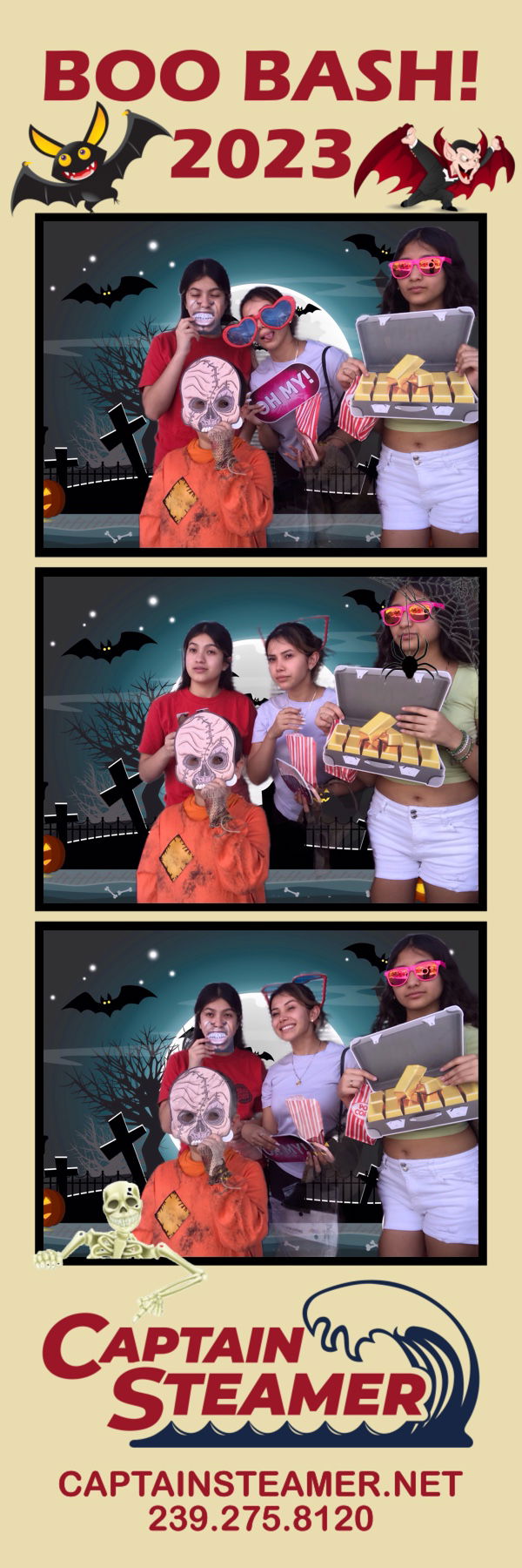 Photo strip from a fun halloween photo booth