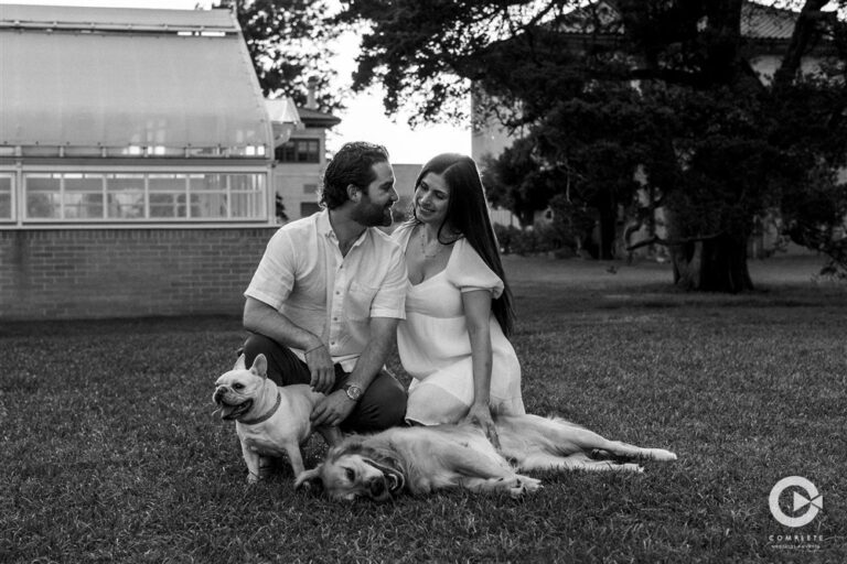 Dogs in Engagement session Oklahoma