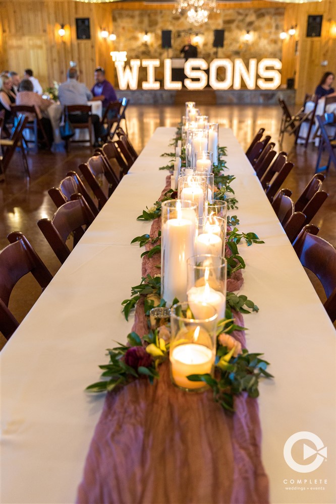 candles for head table