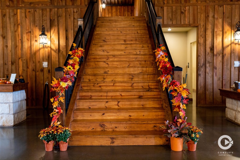 great fall decorations on stairway