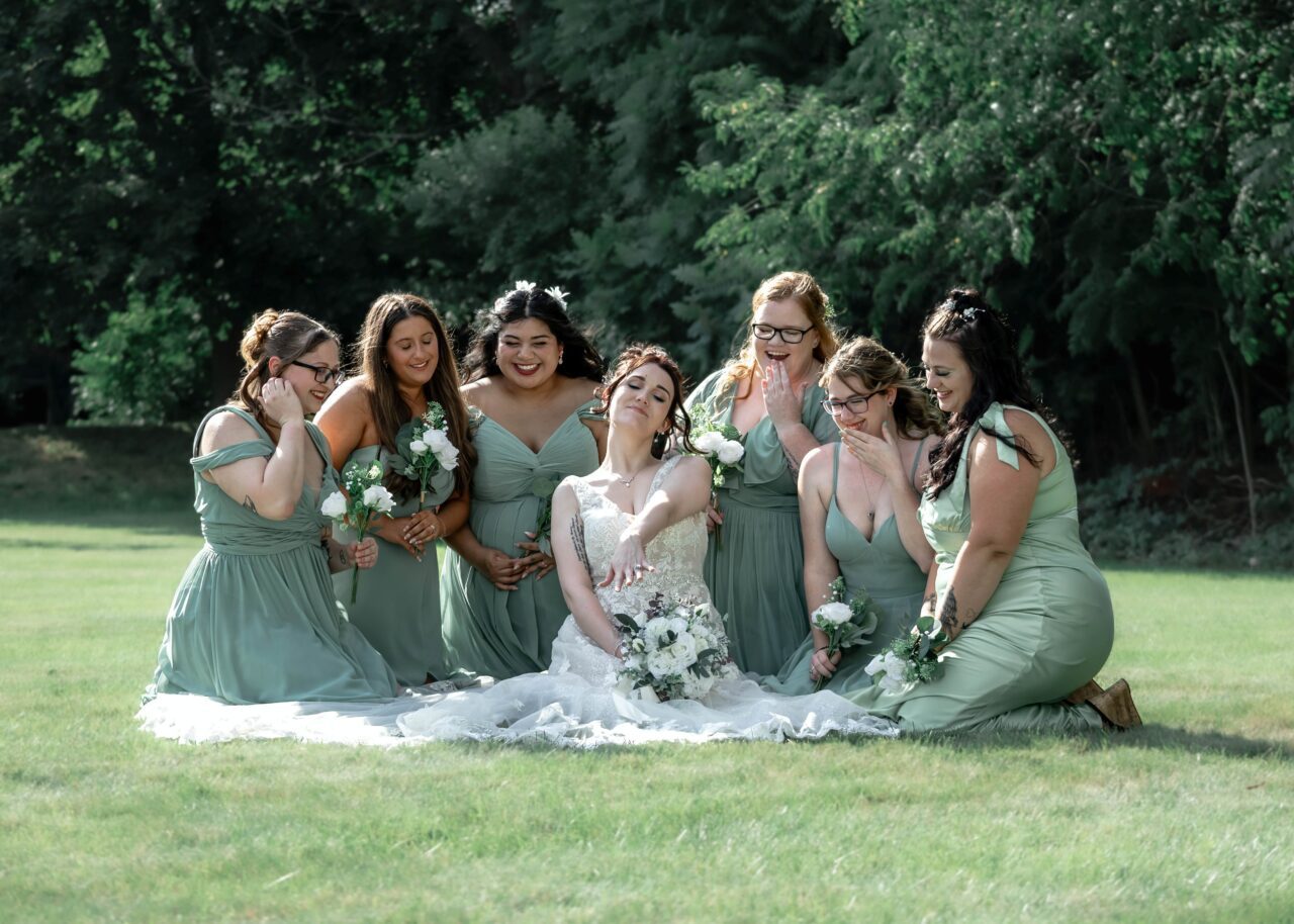 bride and bridesmaids photo