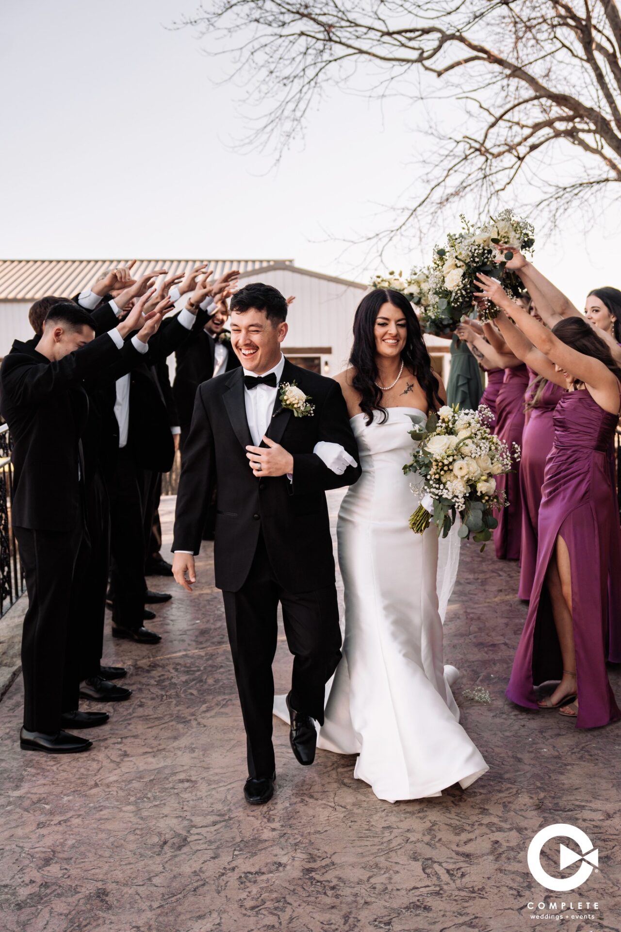 Wedding Bridal Party Tunnel Photos