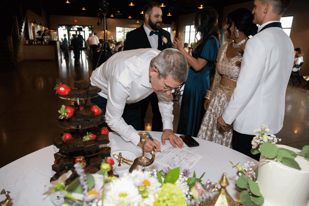 Marriage Certificate Signing Wedding Photos