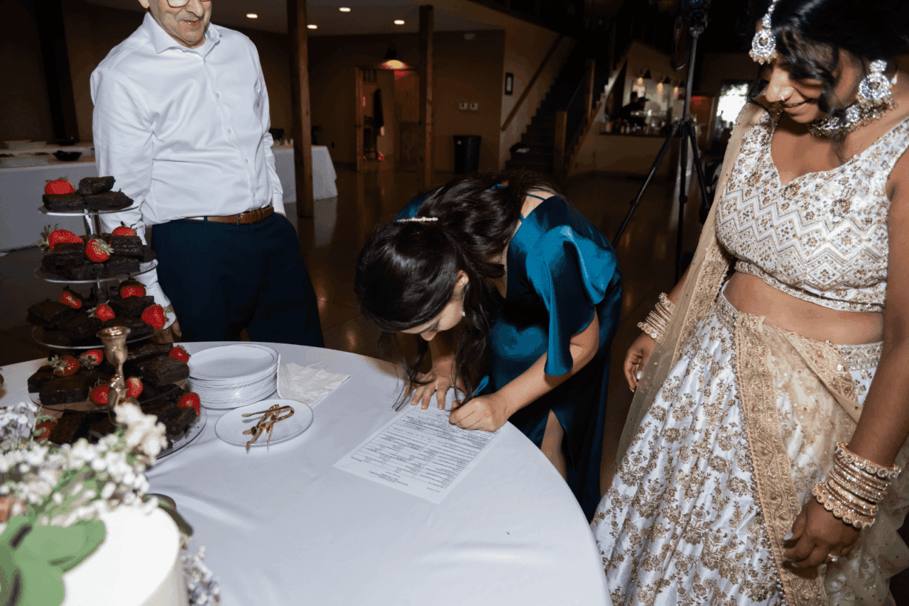Marriage Certificate Signing Wedding Photos