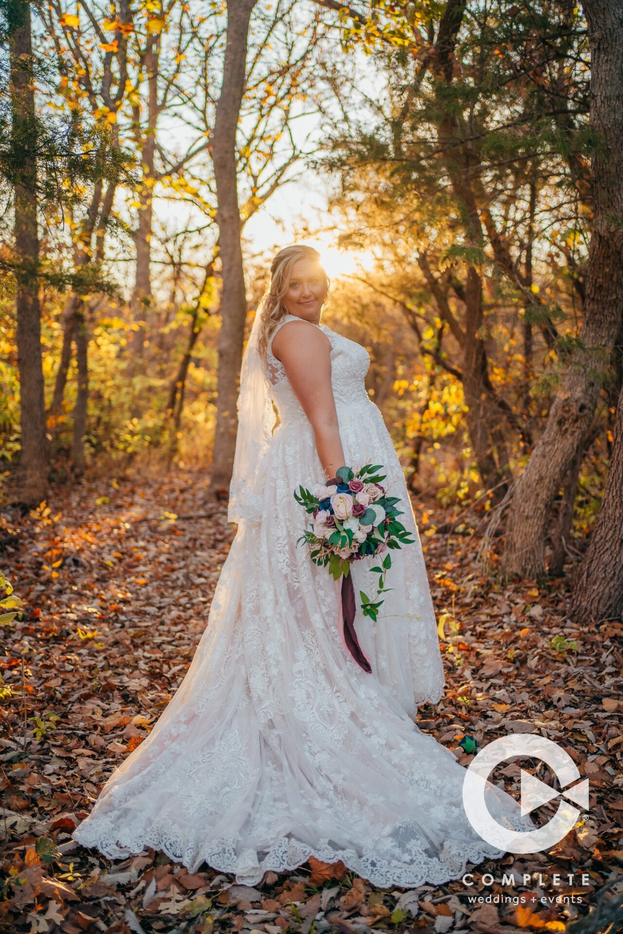 Sunset Wedding Dress Bride Wichita Kansas Photography