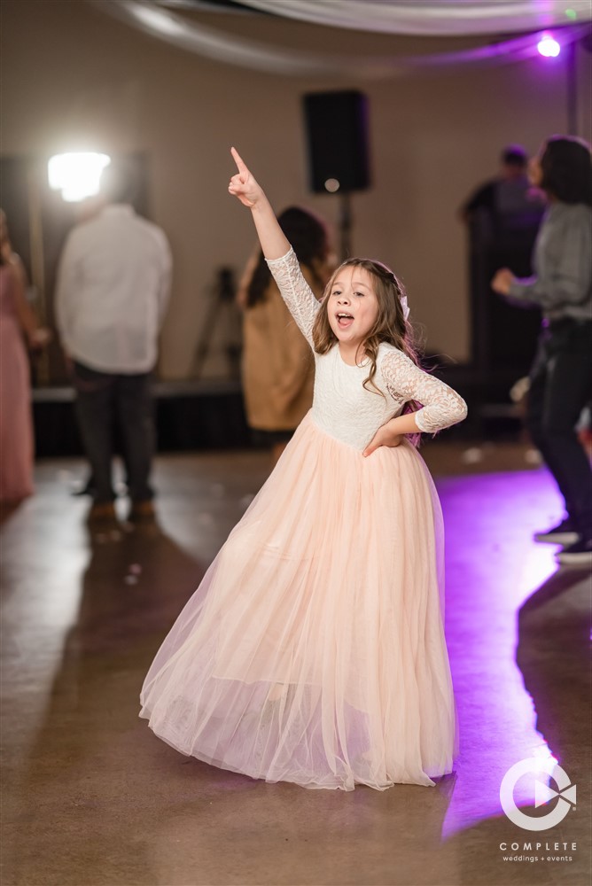 Flower Girl Dancing Wedding Reception