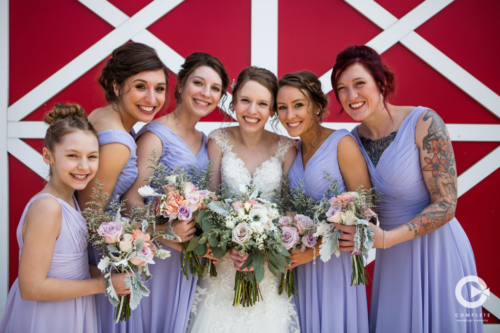 Minnesota Wedding Bridesmaids in Purple