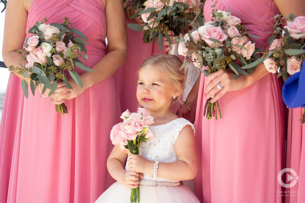 Flower Girl with pink flowers