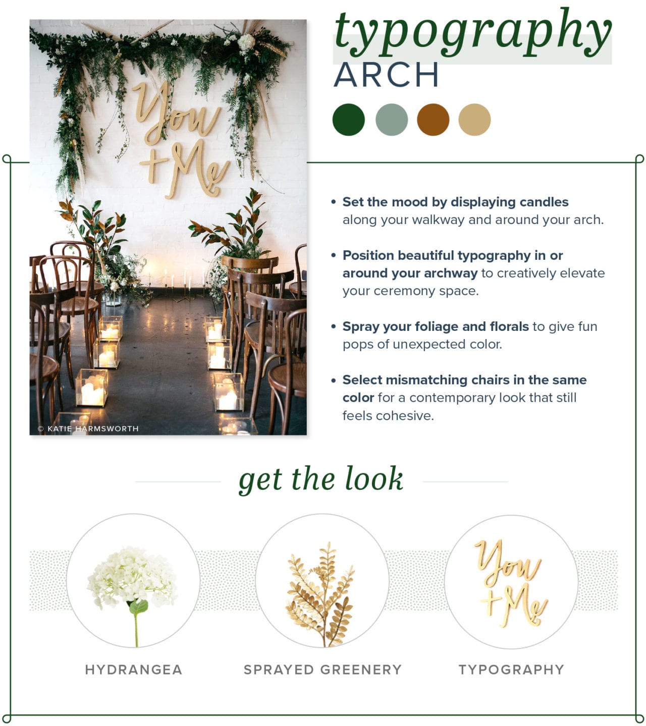 typography wedding arch ideas