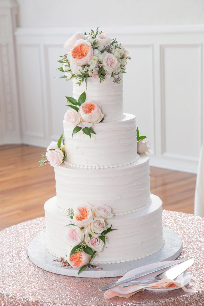 four-tiered wedding cake