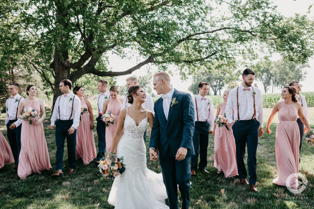 Event Photography Wedding party Suspenders and pink dresses