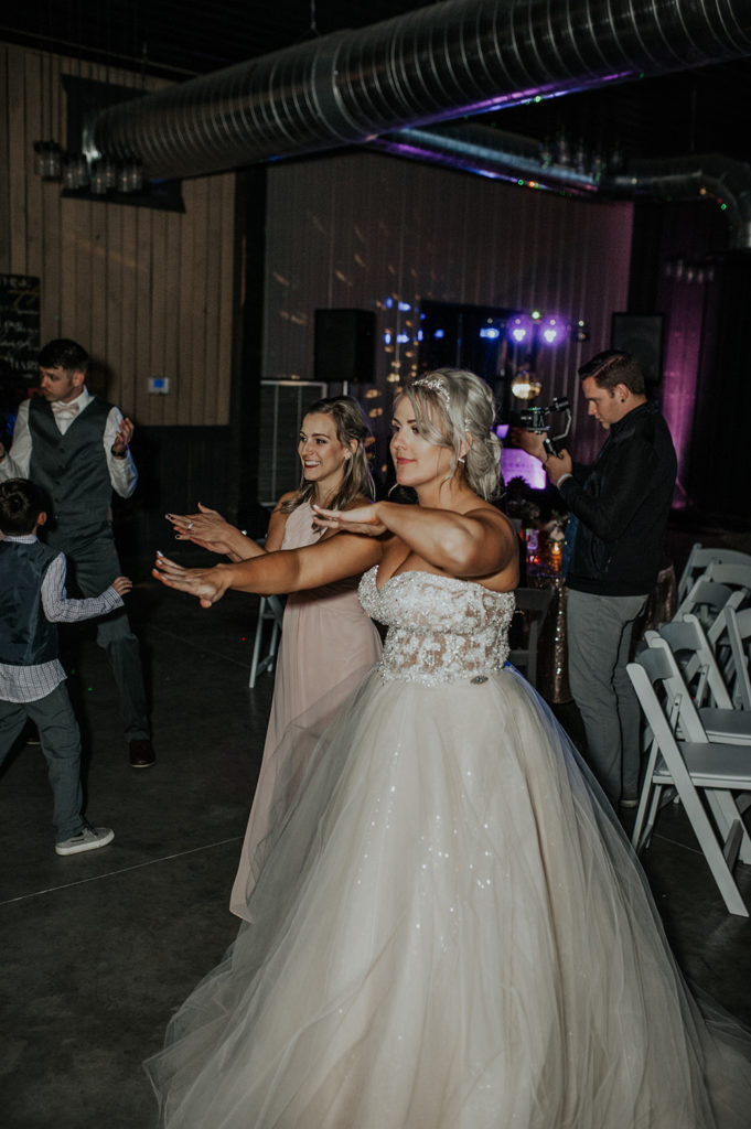 Wedding DJ Dance Floor with Bride Dancing
