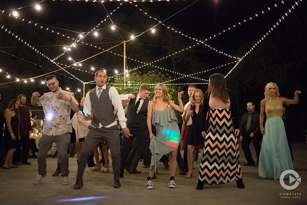 Outdoor Wedding Dance Floor with Twinkle Lights