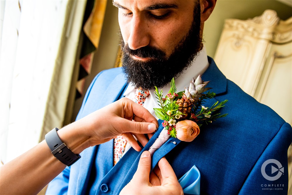 Boho Groom and Boutonniere print tie