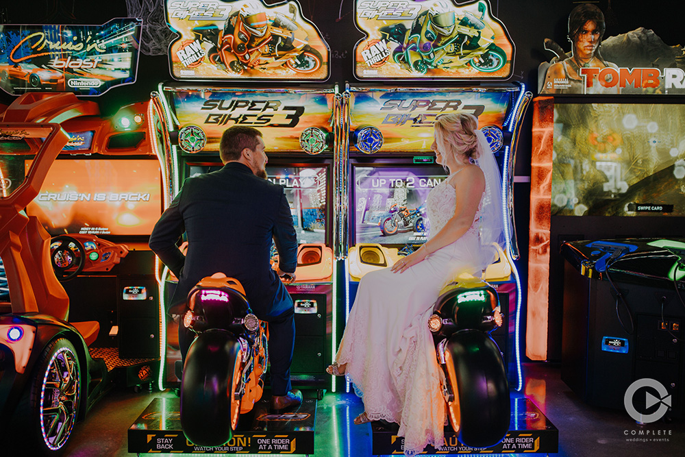 Couple in Arcade Anniversary