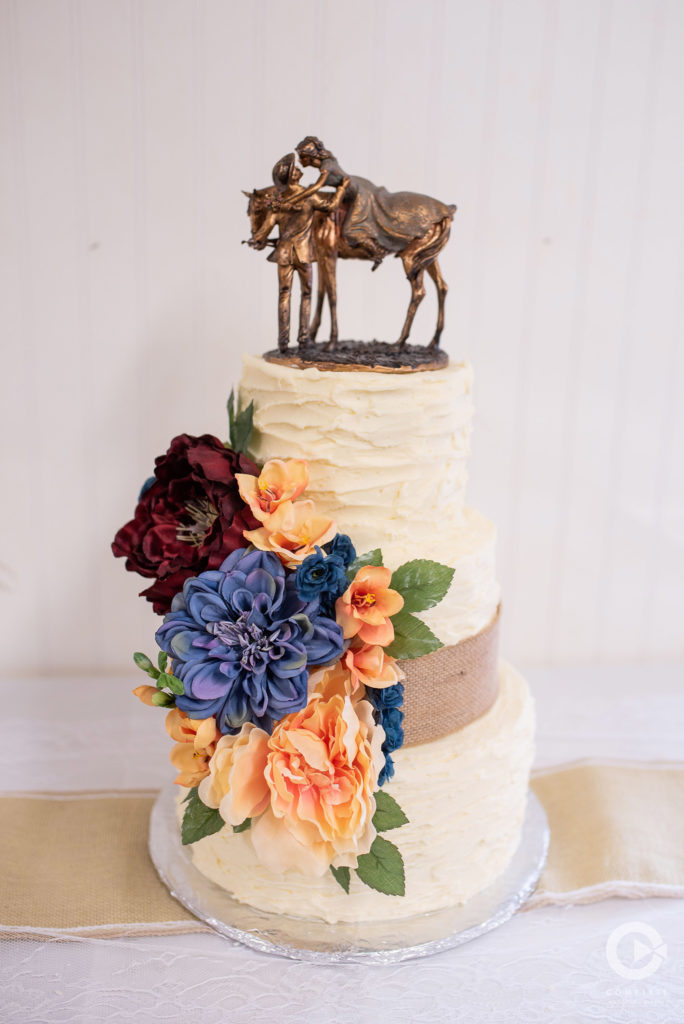 Wedding Cake with Faux Flowers