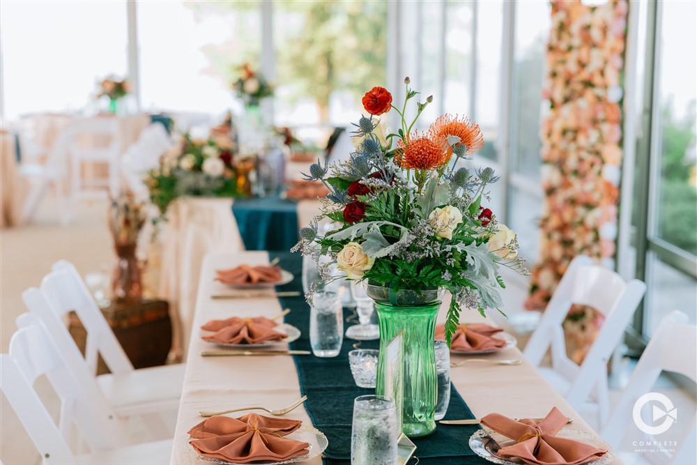 wedding centerpieces with wildflowers