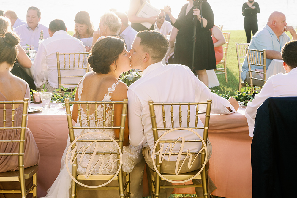 Ceremony Outdoors - Gold and Pink Table Decor