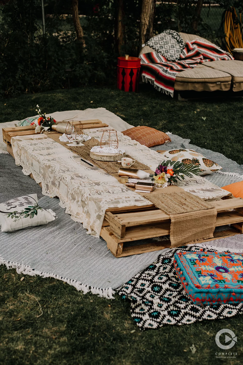 backyard wedding tables