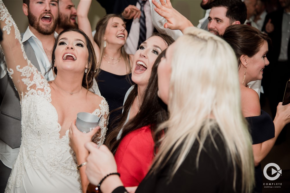 dance floor at wedding with bride