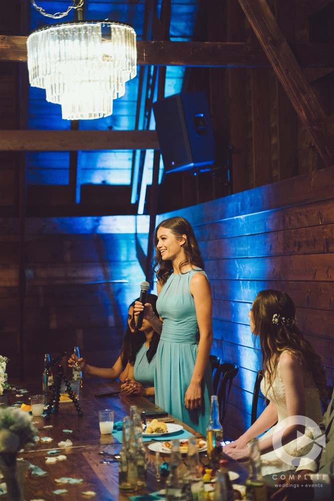 rent blue uplighting for sustainable wedding